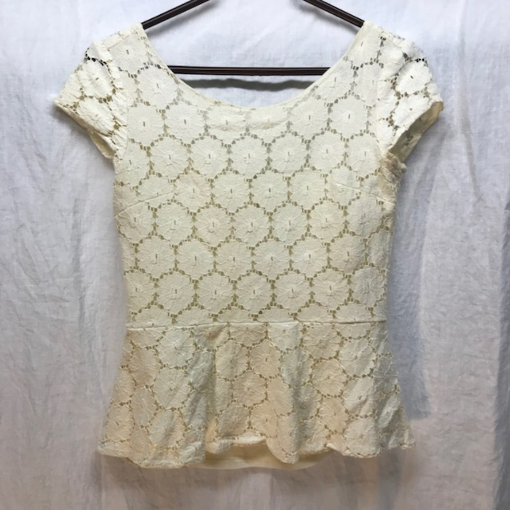 Forever 21 Floral offwhite top sz S